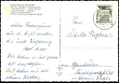 ÄLTERE POSTKARTE GASTHAUS ERASMY ST. THOMAS ÜBER BITBURG BEI KYLLBURG Bitburger Land cpa postcard AK Ansichtskarte