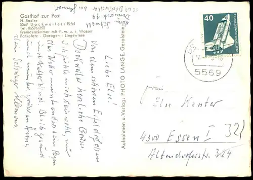 ÄLTERE POSTKARTE GRUSS AUS DOCKWEILER GASTHOF ZUR POST INH. H. SAXLER DAUN cpa AK postcard Ansichtskarte