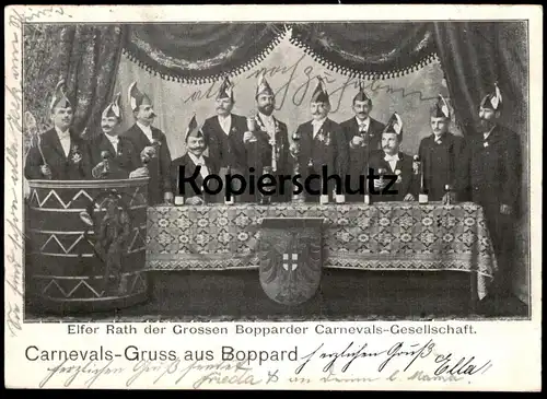 ALTE POSTKARTE CARNEVALS-GRUSS AUS BOPPARD ELFER RATH 1900 CARNEVAL KARNEVAL ELFERRAT carnaval carnival cpa AK postcard