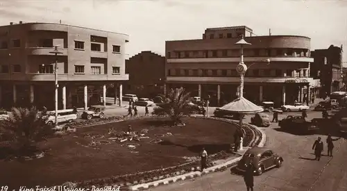 ALTE POSTKARTE KING FAISAL II SQUARE BAGHDAD Bagdad Irak Iraq car Auto VW Käfer postcard cpa Ansichtskarte AK