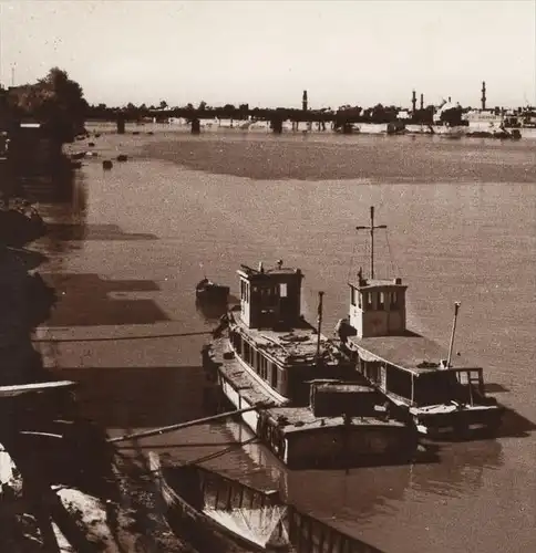 ALTE POSTKARTE TIGRIS GENERAL VIEW IN BAGHDAD Bagdad Irak Iraq Boot ship boat postcard cpa Ansichtskarte AK