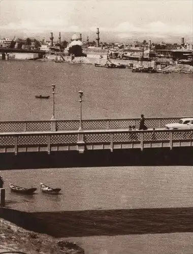 ALTE POSTKARTE RIVER VIEW BAGHDAD Bagdad Irak Iraq Brücke bridge pont Auto Autos car cars postcard cpa Ansichtskarte AK