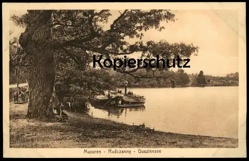 ALTE POSTKARTE MASUREN RUDCZANNY GUSZIENSEE Boot boat ship Ostpreussen AK Ansichtskarte cpa postcard