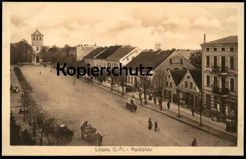 ALTE POSTKARTE LÖTZEN OSTPREUSSEN MARKTPLATZ GESCHÄFT A. ORLOWITZ Gizycko Masuren AK Ansichtskarte cpa postcard