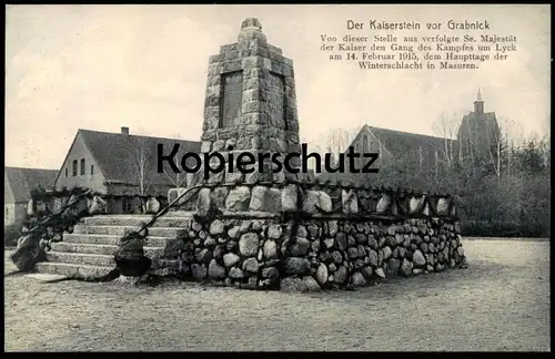 ALTE POSTKARTE DER KAISERSTEIN VOR GRABNICK WINTERSCHLACHT MASUREN Lyck Grabnik Stare Juchy Ostpreussen cpa postcard AK