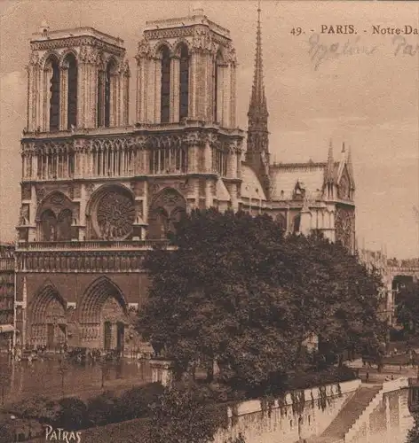 ALTE POSTKARTE PARIS NOTRE-DAME PERSPECTIVE SUR LA SEINE FROM THE SEINE cpa postcard AK Ansichtskarte