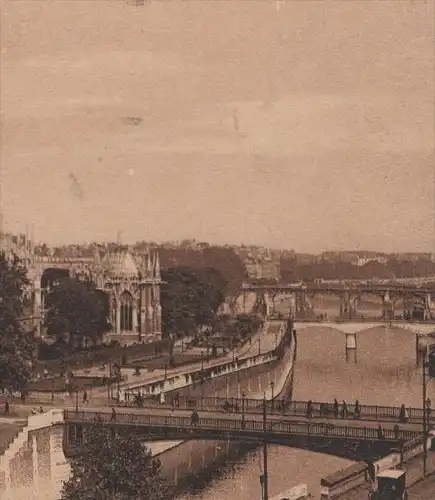 ALTE POSTKARTE PARIS NOTRE-DAME PERSPECTIVE SUR LA SEINE FROM THE SEINE cpa postcard AK Ansichtskarte