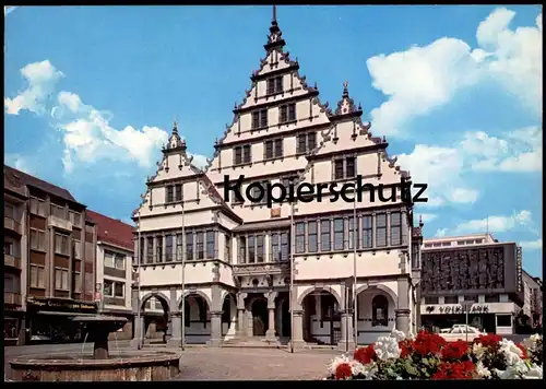 ÄLTERE POSTKARTE PADERBORN DAS SCHÖNE RENAISSANCE-RATHAUS VOLKSBANK cpa postard AK Ansichtskarte