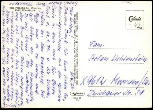 ÄLTERE POSTKARTE PLANEGG BEI MÜNCHEN KATHOLISCHE PFARRKIRCHE KIRCHE church Ansichtskarte AK cpa postcard