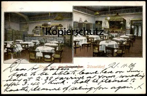 ALTE POSTKARTE GRUSS VON DER ORIENT-BAR DÜSSELDORF ORIENTBAR Restaurant Café cpa postcard AK Ansichtskarte