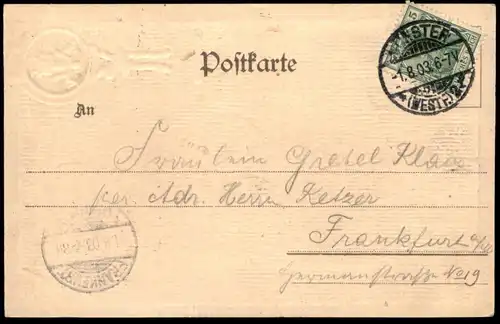 ALTE PRÄGE POSTKARTE CAFÉ FRANZISKANER MÜNSTER MÜNCHNER KINDL Bier beer cpa postcard AK Ansichtskarte