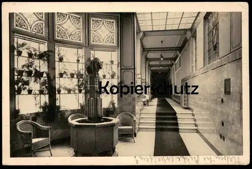 ALTE POSTKARTE HOTEL DER FÜRSTENHOF MÜNSTER I. W. WANDELHALLE Brunnen fountain fontaine Puma postcard AK Ansichtskarte