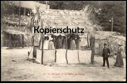 ALTE POSTKARTE LA MOSQUÉE ET SES FIDÈLES AU VILLAGE Tracht Senegal village Senegalois Africa postcard cpa Ansichtskarte