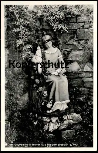 ALTE POSTKARTE DORNRÖSCHEN IM MÄRCHENHAIN NIEDERHEIMBACH Märchen fairy tale fable sleeping Beauty postcard Ansichtskarte