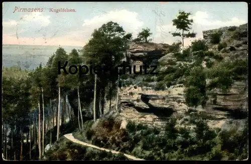 ALTE POSTKARTE PIRMASENS KUGELFELSEN FELSEN FELS WALD Ansichtskarte AK cpa postcard