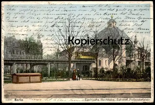 ALTE POSTKARTE BERLIN ELECTRISCHE HOCHBAHN BAHNHOF NOLLENDORFPLATZ Zug train station gare cpa postcard AK Ansichtskarte