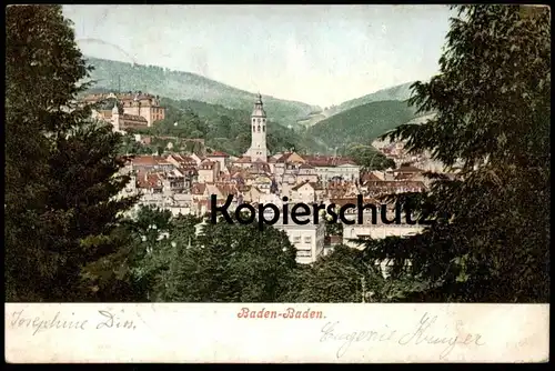 ALTE POSTKARTE BADEN-BADEN 1903 PANORAMA TOTALANSICHT TOTAL AK Ansichtskarte cpa postcard