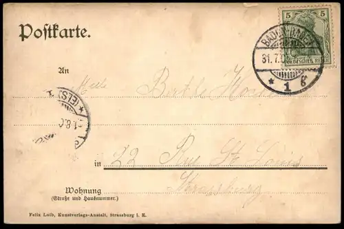 ALTE POSTKARTE BADEN-BADEN 1903 PANORAMA TOTALANSICHT TOTAL AK Ansichtskarte cpa postcard