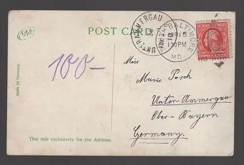 ALTE POSTKARTE BALTIMORE MARYLAND BAND STAND & MALL DRUID HILL PARK MD. cpa postcard AK Ansichtskarte