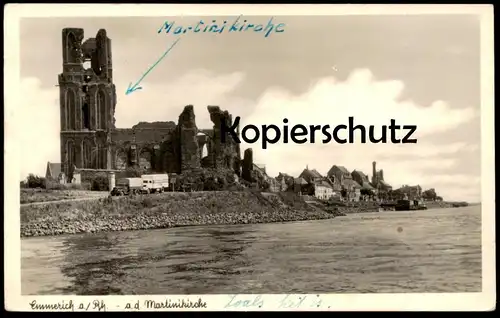 ÄLTERE POSTKARTE EMMERICH AM RHEIN AN DER MARTINIKIRCHE 1944/45 LKW Pick-Up camion Ansichtskarte AK cpa postcard