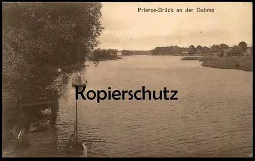ALTE POSTKARTE PRIEROS-BRÜCK AN DER DAHME RESTAURANT ZUM WASSERSPORT postcard Ansichtskarte AK cpa