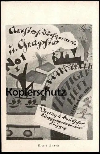 ALTE POSTKARTE ERNST BUSCH LEIPZIG LEIPZIGER HEFTE ARCHIV FÜR BUCHGEWERBE & GRAPHIK 1922 Buch postcard Ansichtskarte cpa
