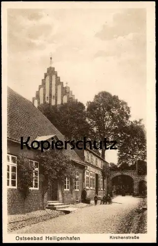 ALTE POSTKARTE OSTSEEBAD HEILIGENHAFEN KIRCHENSTRASSE KIRCHENTOR Kinder enfants children cpa AK postcard Ansichtskarte