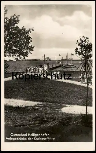 ALTE POSTKARTE OSTSEEBAD HEILIGENHAFEN ANLEGEBRÜCKE DER KURHAUSFÄHRE Fähre cpa AK postcard Ansichtskarte