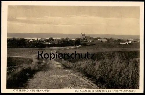 ALTE POSTKARTE OSTSEEBAD HEILIGENHAFEN TOTALANSICHT VON DER LANDSEITE GESEHEN PANORAMA cpa AK postcard Ansichtskarte