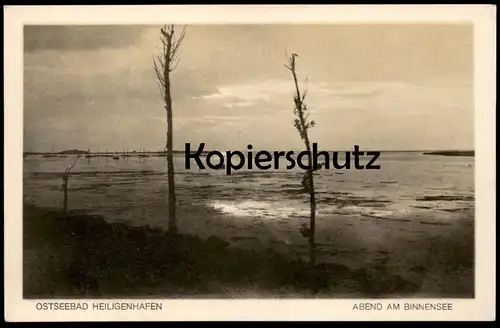 ALTE POSTKARTE OSTSEEBAD HEILIGENHAFEN ABEND AM BINNENSEE SEE Dämmerung cpa AK postcard Ansichtskarte