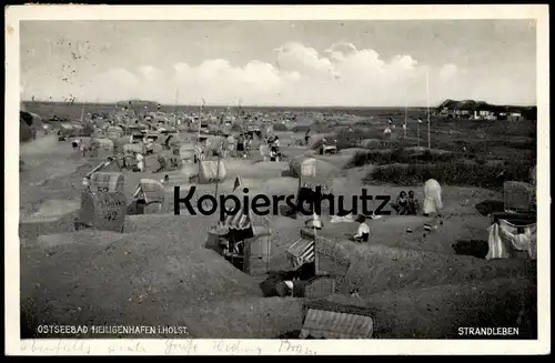 ALTE POSTKARTE OSTSEEBAD HEILIGENHAFEN IN HOLSTEIN STRANDLEBEN Strandleben Strandkörbe Dircks cpa postcard Ansichtskarte