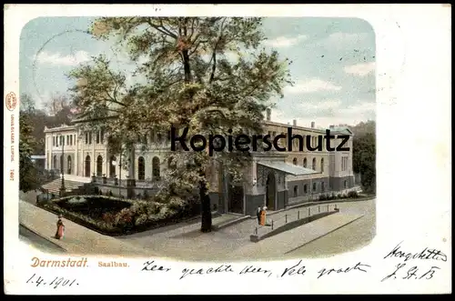 ALTE POSTKARTE DARMSTADT SAALBAU 1901 postcard Ansichtskarte AK cpa