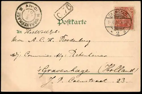 ALTE POSTKARTE DARMSTADT SAALBAU 1901 postcard Ansichtskarte AK cpa