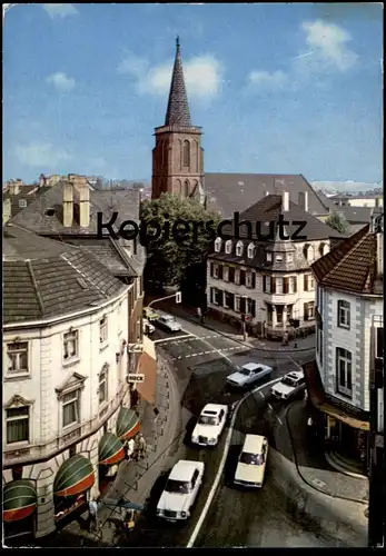 ÄLTERE POSTKARTE LEVERKUSEN OPLADEN REMIGIUS-KIRCHE MERCEDES OPEL Auto car AK Ansichtskarte cpa postcard