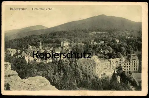 ALTE POSTKARTE BADENWEILER GESAMTANSICHT PANORAMA SOLDATENGRUSS 1911 Ansichtskarte postcard cpa AK