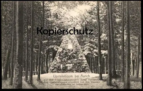 ALTE POSTKARTE UPSTALLSBOOM BEI AURICH AUF DER VERSAMMLUNGSSTÄTTE 1883 ERRICHTET Upstalsboom Ostfriesland postcard cpa