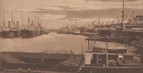 ALTE POSTKARTE HAMBURG KAISER WILHELM-HAFEN Frachtschiff cargo ship freighter Ansichtskarte AK cpa postcard