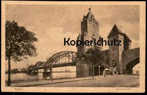 ALTE POSTKARTE MAINZ KAISERBRÜCKE Brücke bridge pont cpa AK Ansichtskarte postcard