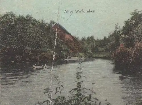 ALTE POSTKARTE GRUSS AUS KIRCHBERG HUNSRÜCK OBERSTRASSE ALTER WALLGRABEN cpa postcard Ansichtskarte AK