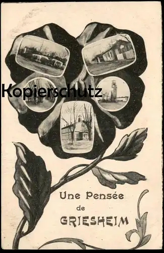 ALTE POSTKARTE UNE PENSÉE DE GRIESHEIM Souvenir cpa Ak Ansichtskarte postcard