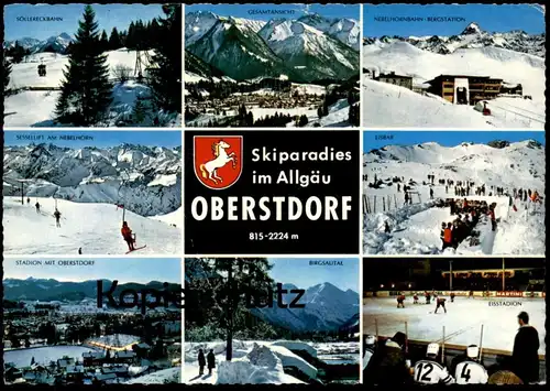 ÄLTERE POSTKARTE SKIPARADIES IM ALLGÄU OBERSTDORF Eishockey ice hockey sur glace cpa AK Ansichtskarte postcard