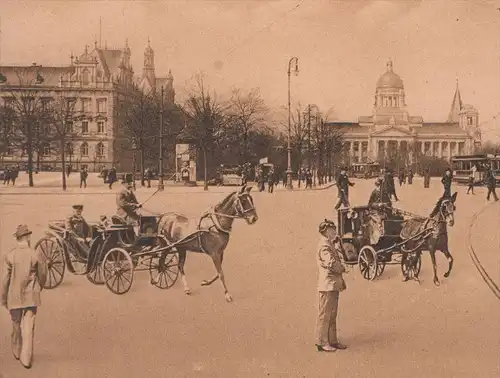 ALTE POSTKARTE HAMBURG HOLSTENPLATZ MIT NEUEM OBERLANDESGERICHT Photomontage Montage photo Fotomontage cpa postcard AK