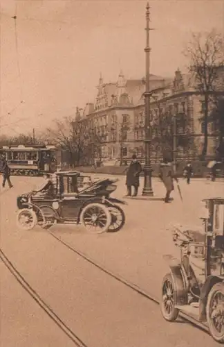 ALTE POSTKARTE HAMBURG HOLSTENPLATZ MIT NEUEM OBERLANDESGERICHT Photomontage Montage photo Fotomontage cpa postcard AK