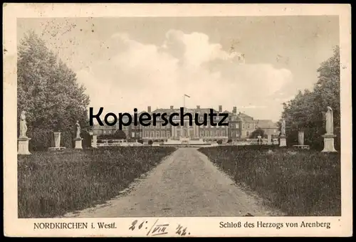 ALTE POSTKARTE NORDKIRCHEN IN WESTFALEN SCHLOSS DES HERZOGS VON ARENBERG Schloss castle chateau cpa Ansichtskarte AK