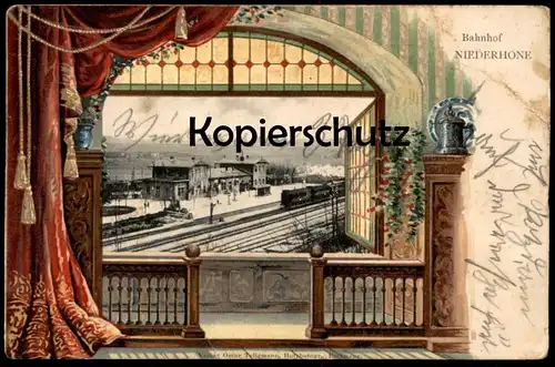 ALTE PRÄGE POSTKARTE BAHNHOF NIEDERHONE ZUG DAMPFLOK ESCHWEGE station gare train cpa postcard Ansichtskarte AK