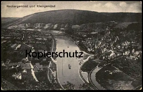 ALTE POSTKARTE NECKARGEMÜND UND KLEINGEMÜND PANORAMA NECKAR Ansichtskarte AK cpa postcard