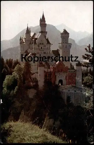 ALTE POSTKARTE KGL. SCHLOSS NEUSCHWANSTEIN FARBEN PHOTOS LUMIÈRE HILDENBRAND König Ludwig II. Ansichtskarte AK postcard