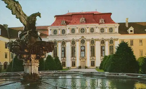 ÄLTERE POSTKARTE STIFT ST. FLORIAN OÖ. ADLERBRUNNEN MIT MAMORSAAL Brunnen fountaine fountain Adler eagle AK cpa postcard