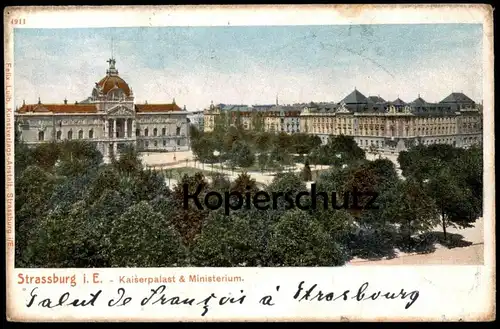 ALTE POSTKARTE STRASSBURG IM ELSASS KAISERPALAST UND MINISTERIUM STRASBOURG Ansichtskarte postcard AK cpa