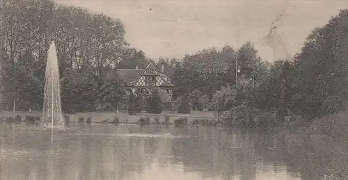 ALTE POSTKARTE STRASSBURG PARTIE IN DER ORANGERIE STRASBOURG VUE PRISE À L'ORANGERIE fountain fontaine postcard AK cpa